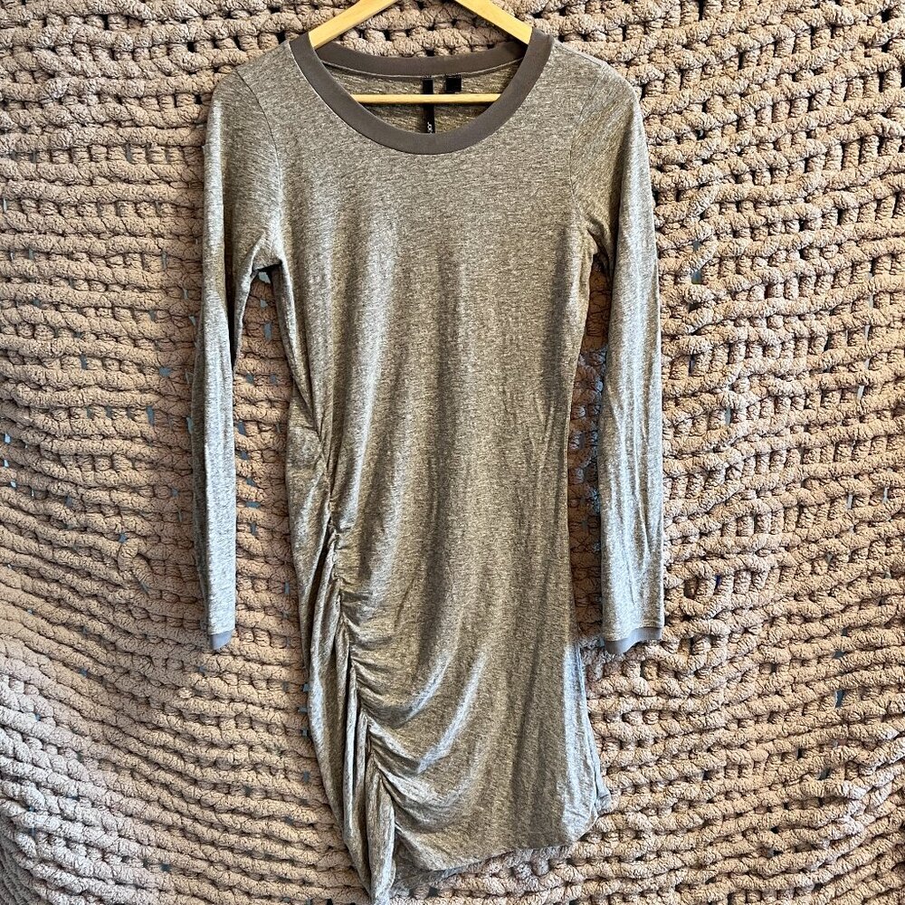 Joe's Jeans Grey Long Sleeve Jersey Knit Ruched Dress Size Medium